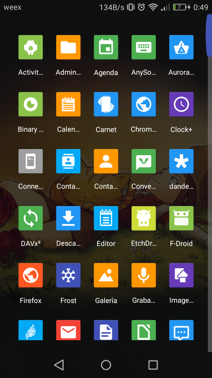 Screenshot of Ameixa icons on OpenLauncher